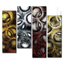 Hand-painted Oil Painting Abstract Oversized Wide - Set of 4