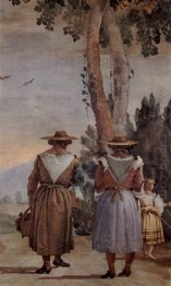 Two Peasant Women and a Child Seen from Behind, from the 'Forest