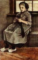 Woman Mending Stockings 1881