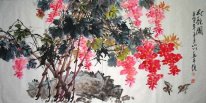 Birds & Flowers (Red) - Pittura cinese