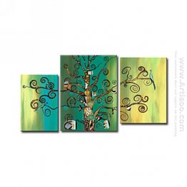 Hand-painted Abstract Oil Painting - Set of 3