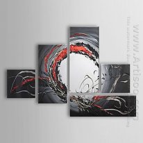 Hand-painted Abstract Oil Painting - Set of 5