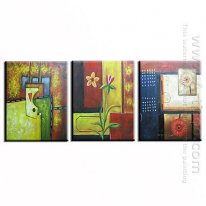 Hand-painted Abstract Oil Painting - Set of 3