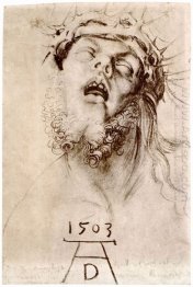 the dead christ with the crown of thorns