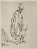 A Beggar Standing And Leaning On A Stick 1632