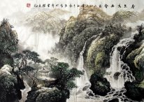 Berge, Wasserfall - Chinesische Malerei