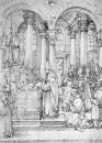 masse de cardinal Albrecht de Brandebourg dans l'abbatiale hal