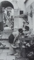  En Flower Market, Old Rome 1886