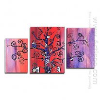 Hand-painted Abstract Oil Painting - Set of 3