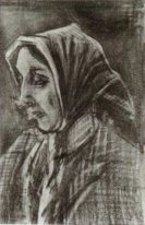 Woman With Shawl Over Her Hair Head 1883