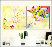 Hand-painted Abstract Oil Painting with Stretched Frame-Set of 3