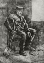 Workman With Spade Sitting Near The Window 1883