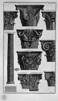 Verschiedene Capitals Spalte Villa Albani St Clement St. Cosmas