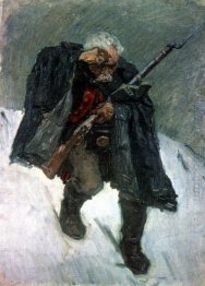 Old Soldier Descending From The Snowy Mountain 1898