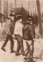 Tre Woodcutters Walking 1884