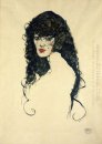 portrait d'une femme aux cheveux noirs 1914