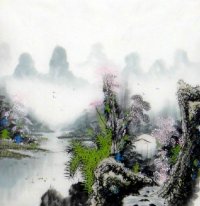 Lake, Mountains - Chinese Painting