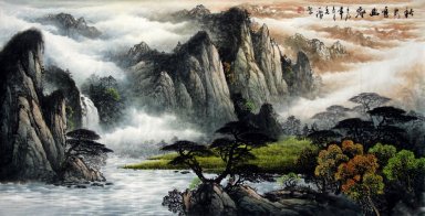 Montanhas e água - pintura chinesa