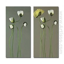 Hand-painted Floral Oil Painting - Set of 2