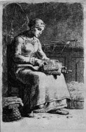 Woman Carding Wool