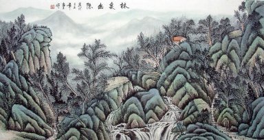 Montagne et cascade - Peinture chinoise