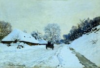 Wagen im Schnee, die Straße mit St. Simeon Bauernhof