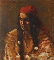 Gypsy Woman with Red Scarf