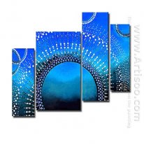 Hand-painted Abstract Oil Painting - Set of 4