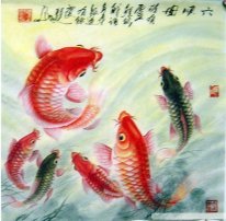 Peixes - pintura chinesa