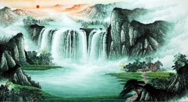 Waterfall - Lukisan Cina