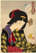 Suchen schüchtern das Aussehen eines jungen Mädchens der Meiji-Ä