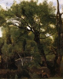 An Artist Painting In The Forest Of Fountainebleau 1855