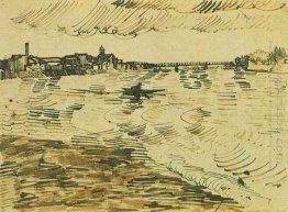 The Rhone With Boats And A Bridge 1888