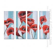 Hand-painted Floral Oil Painting - Set of 4