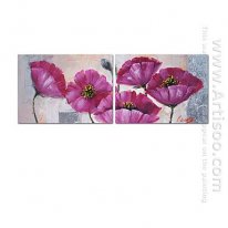 Hand-painted Floral Oil Painting - Set of 2