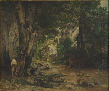 Shelter Of Deers In Plaisir Fontaine Creek 1866