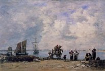 Fiskare S fruar vid havet 1872