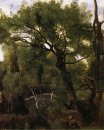 Artis Lukisan Di The Forest Of Fountainebleau 1855