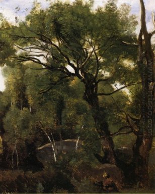 Una pintura del artista en el bosque de Fontainebleau 1855