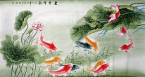 Fish & Lotus - pintura chinesa