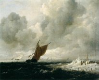 Stormachtig Zee met Zeilboot