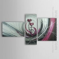 Hand-painted Floral Oil Painting - Set of 3