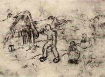 Croquis d'une maison et les figures 2 1890