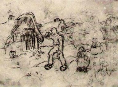 Croquis d\'une maison et les figures 2 1890