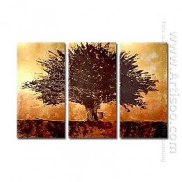 Hand-painted Abstract Oil Painting - Set of 3