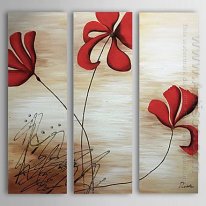 Pintados à mão pintura a óleo floral - conjunto de 3