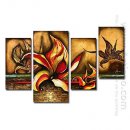 Tangan-Dicat Floral Oil Painting - Set 4