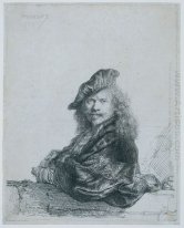 Self Portrait Leaning On A Stone Sill 1639