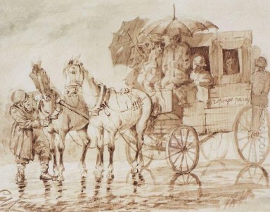 In de Regen door De Coach Black River 1871