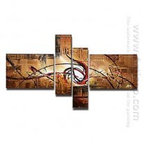 Hand-painted Abstract Oil Painting - Set of 4